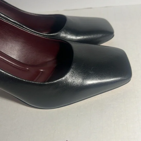 👡Franco Sarto Womens Pump Heel Black Leather Dressy Slip On High 7.5 New - Picture 4 of 7